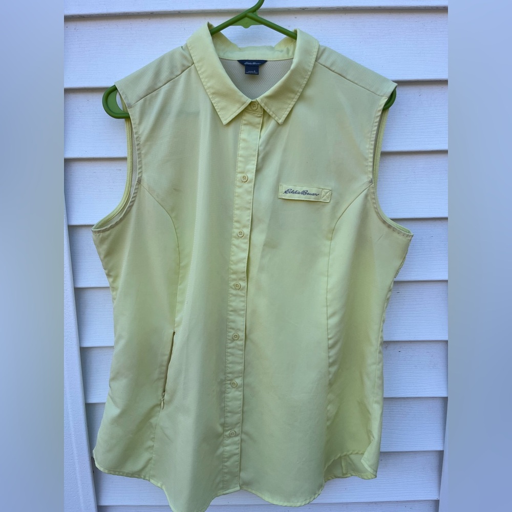 Eddie Bauer Light Yellow Button-Up Shirt